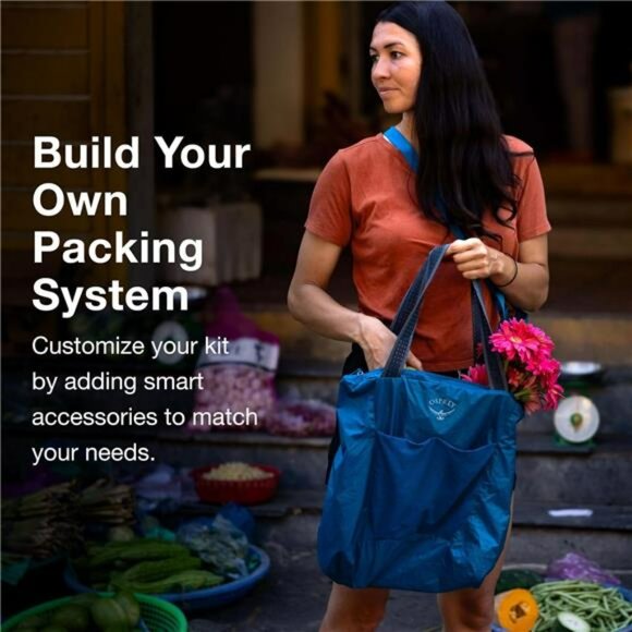 Lightweight packable tote bag travel shopping shoulder bag foldable carryall - Picture 4 of 8